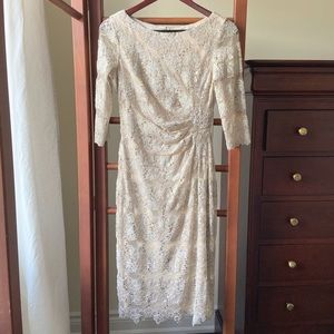 NEW Beige Lace Midi Dress